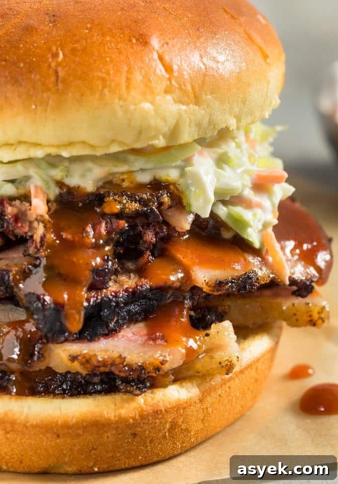 smoked beef brisket sandwich