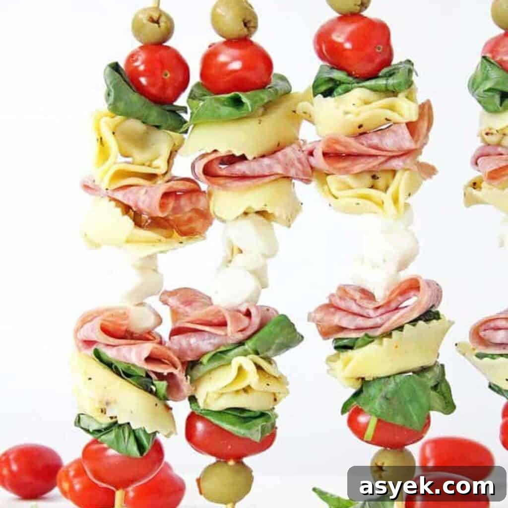 tortellini skewers standing up