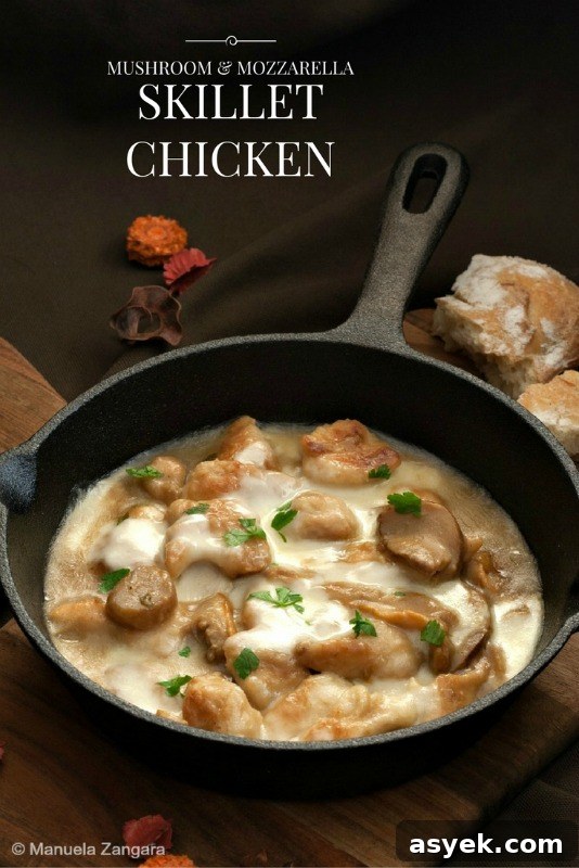 Skillet Chicken with Mushrooms and Melted Mozzarella 7 Mushroom and Mozzarella Skillet Chicken