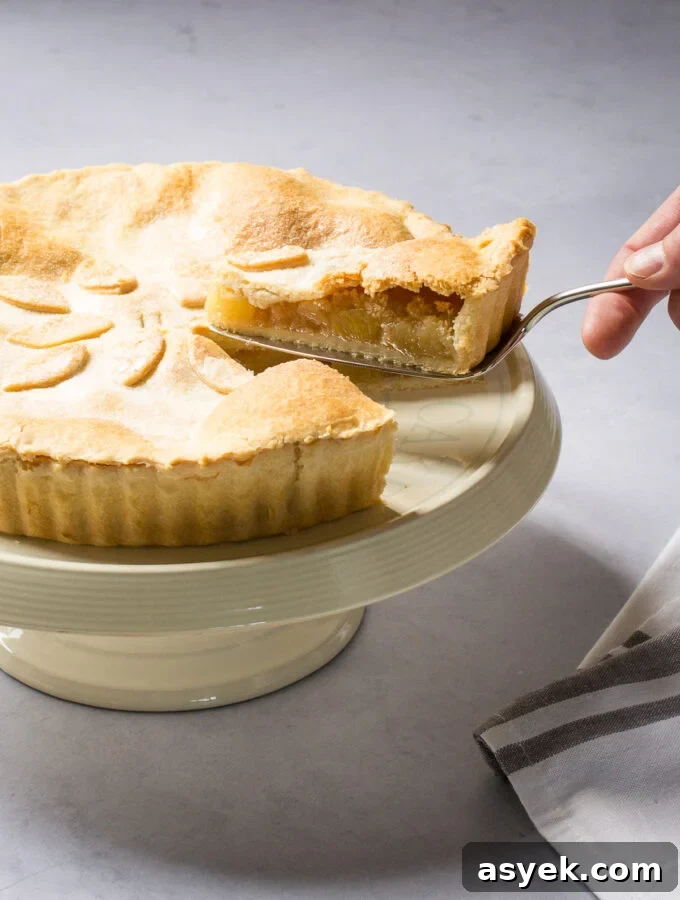 Serving a slice of Vegan Apple Pie