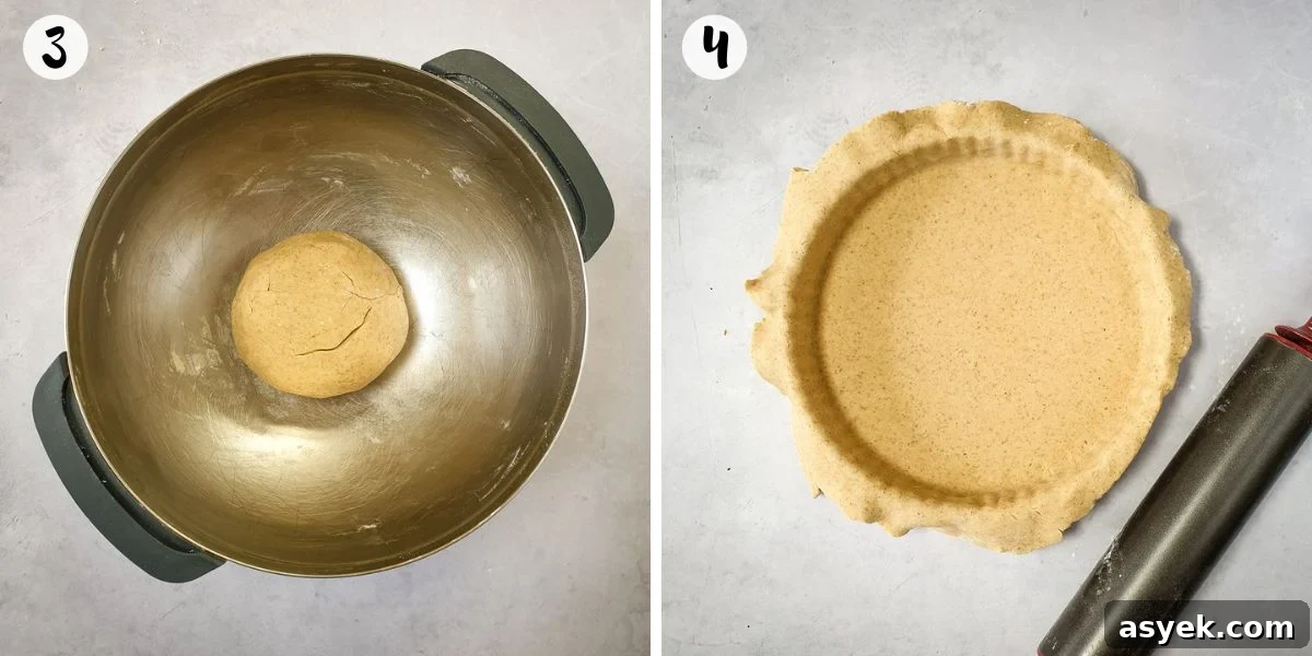 Roll out dough and line tin