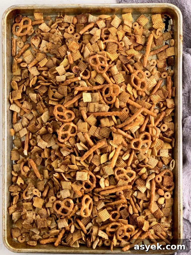 check mix on a large baking sheet