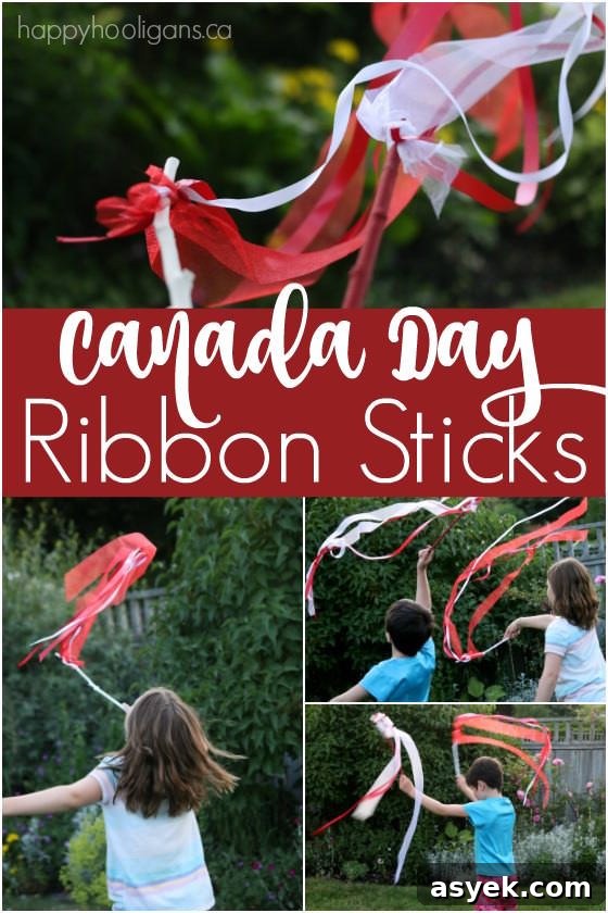 5 Canada Day Crafts Kids Will Love 6 Canada Day Twirling Ribbons - Happy Hooligans