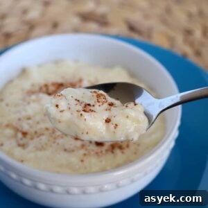 This rice pudding is rich and creamy, and perfect any time of day!