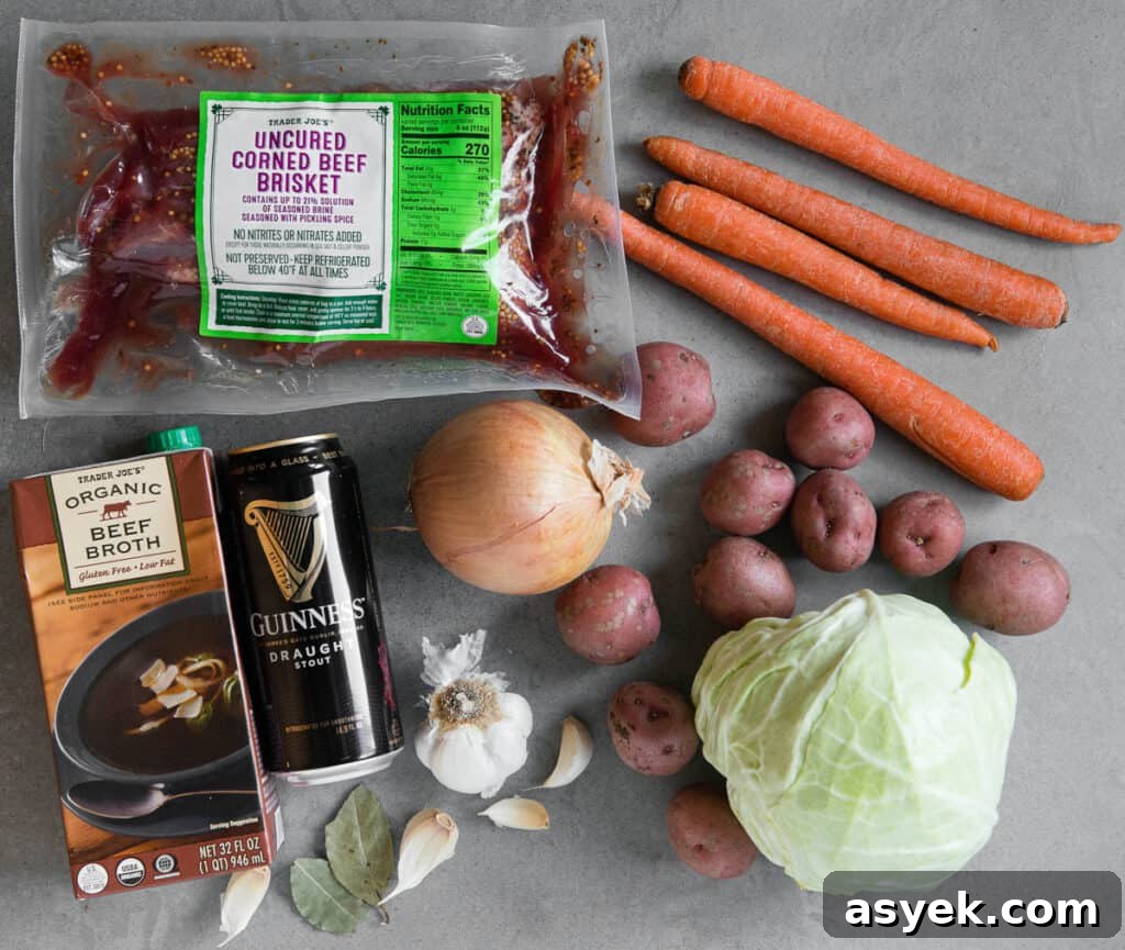 ingredients to make Corned Beef dinner in instant pot