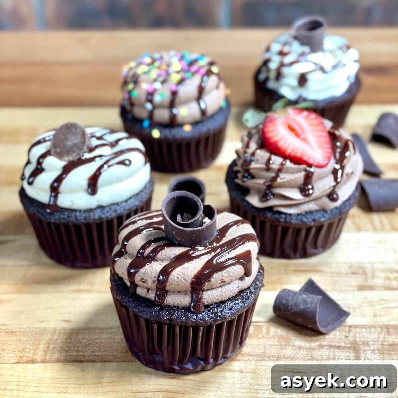 moist and fudgy chocolate cupcakes