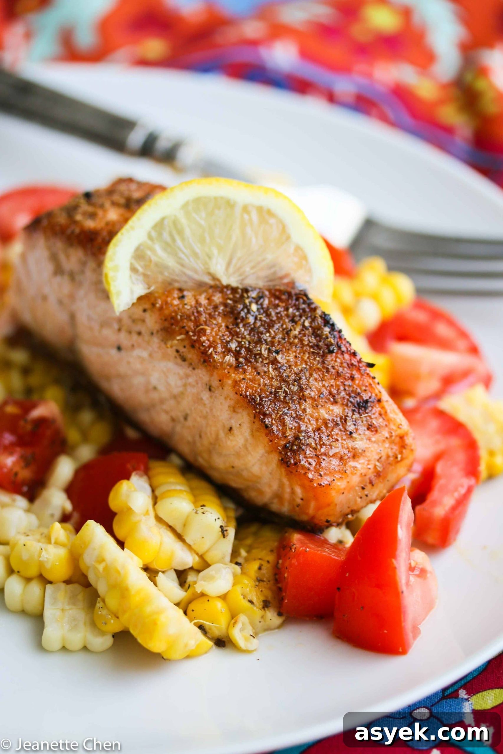 Spice Rubbed Roast Salmon © Jeanette's Healthy Living