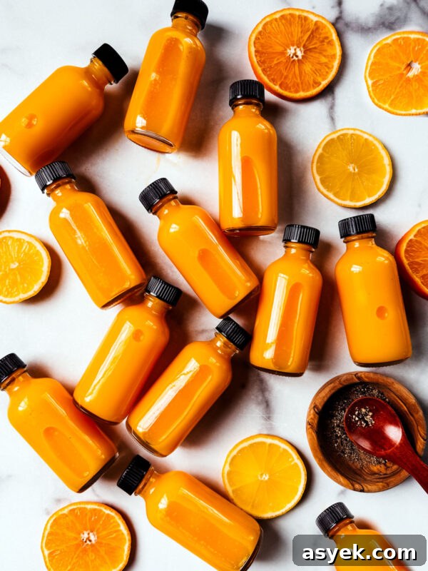 Elderberry Syrup Recipe: Homemade Step-by-Step Guide 7 Turmeric ginger shots with lemon and orange.