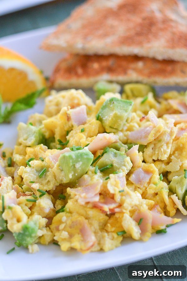 Ham and Avocado Scrambled Eggs Recipe 3 Ham and Avocado Scramble