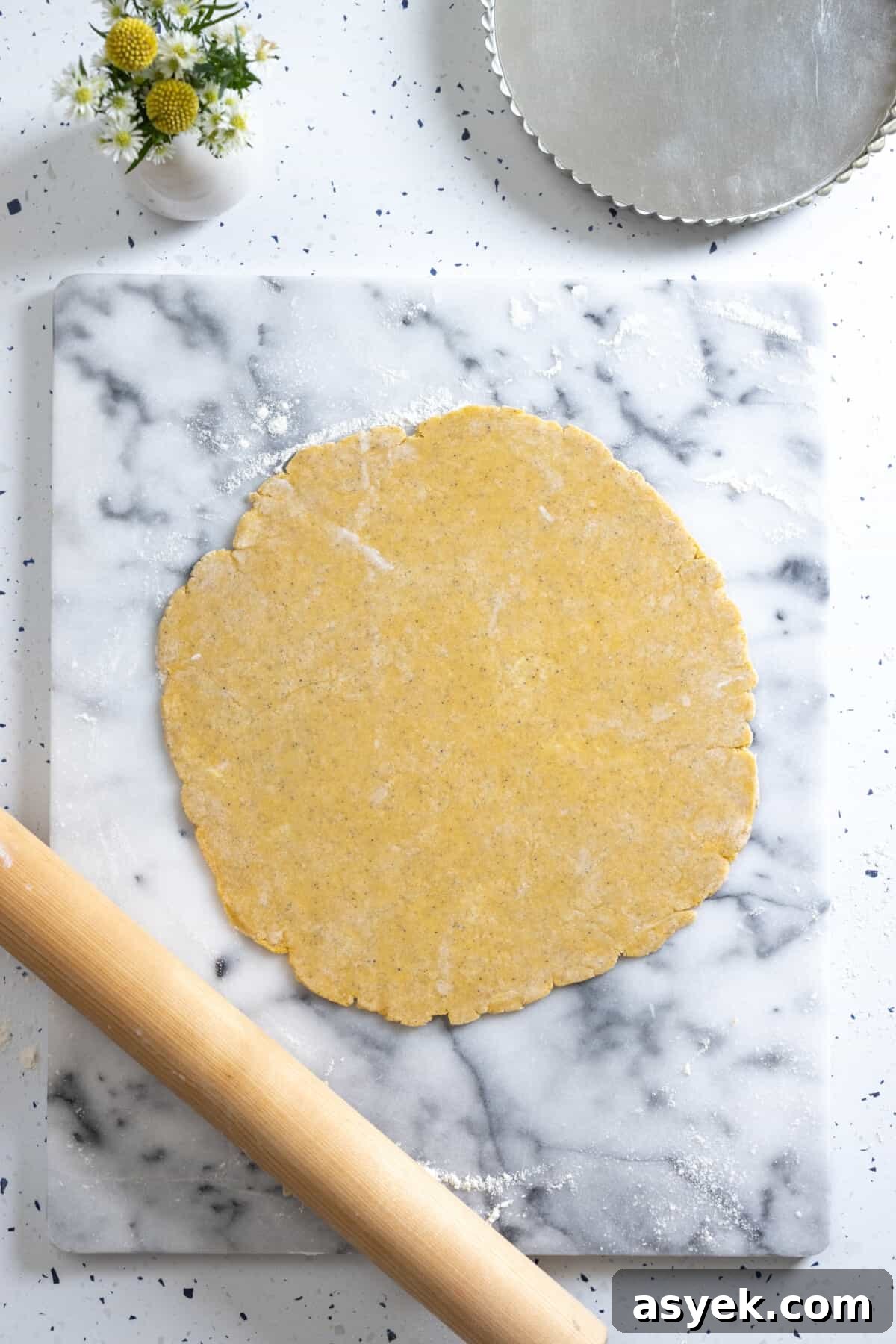 Rolling savory tart dough