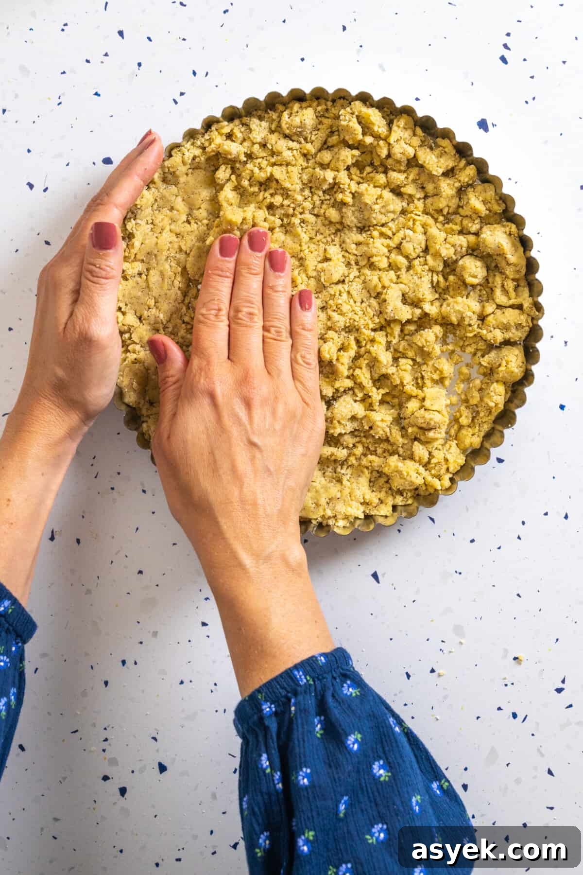 Press in method for Savory Tart Dough