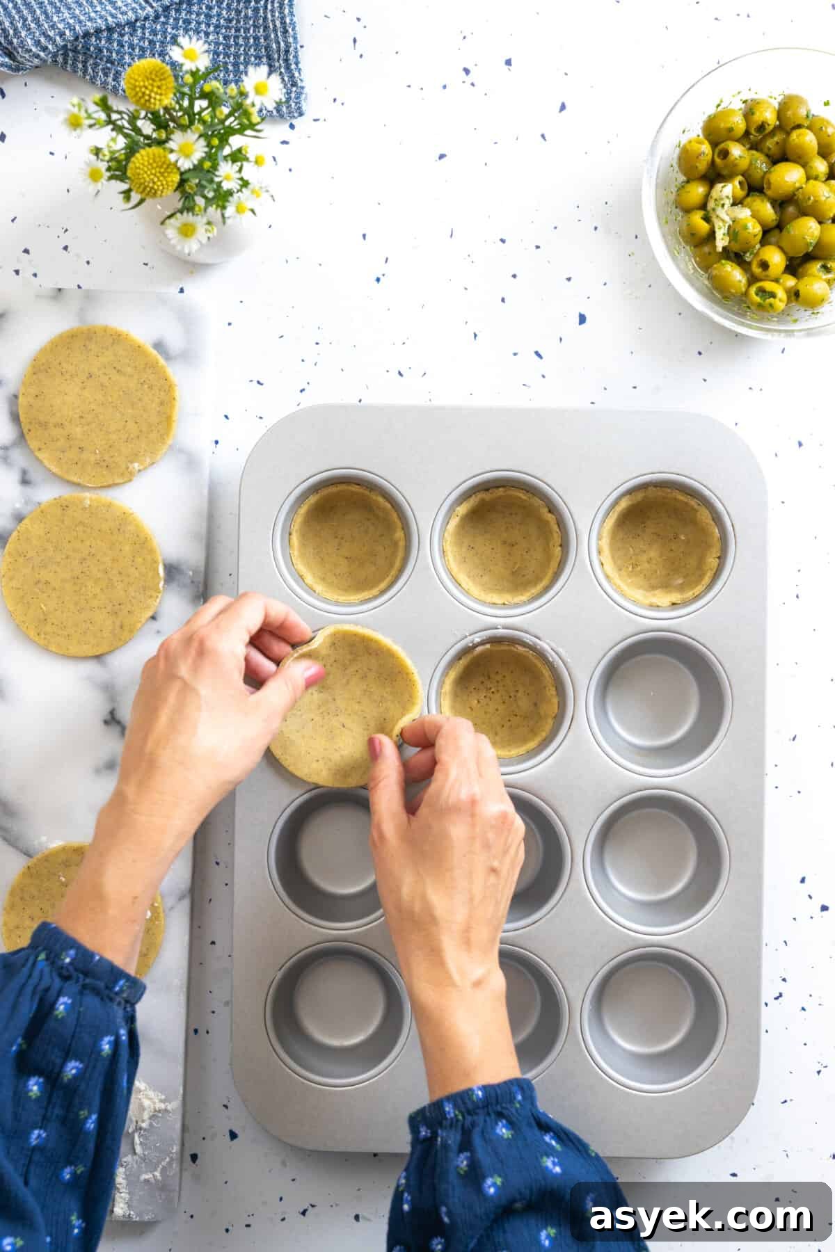 Blind baking savory tartlet shells
