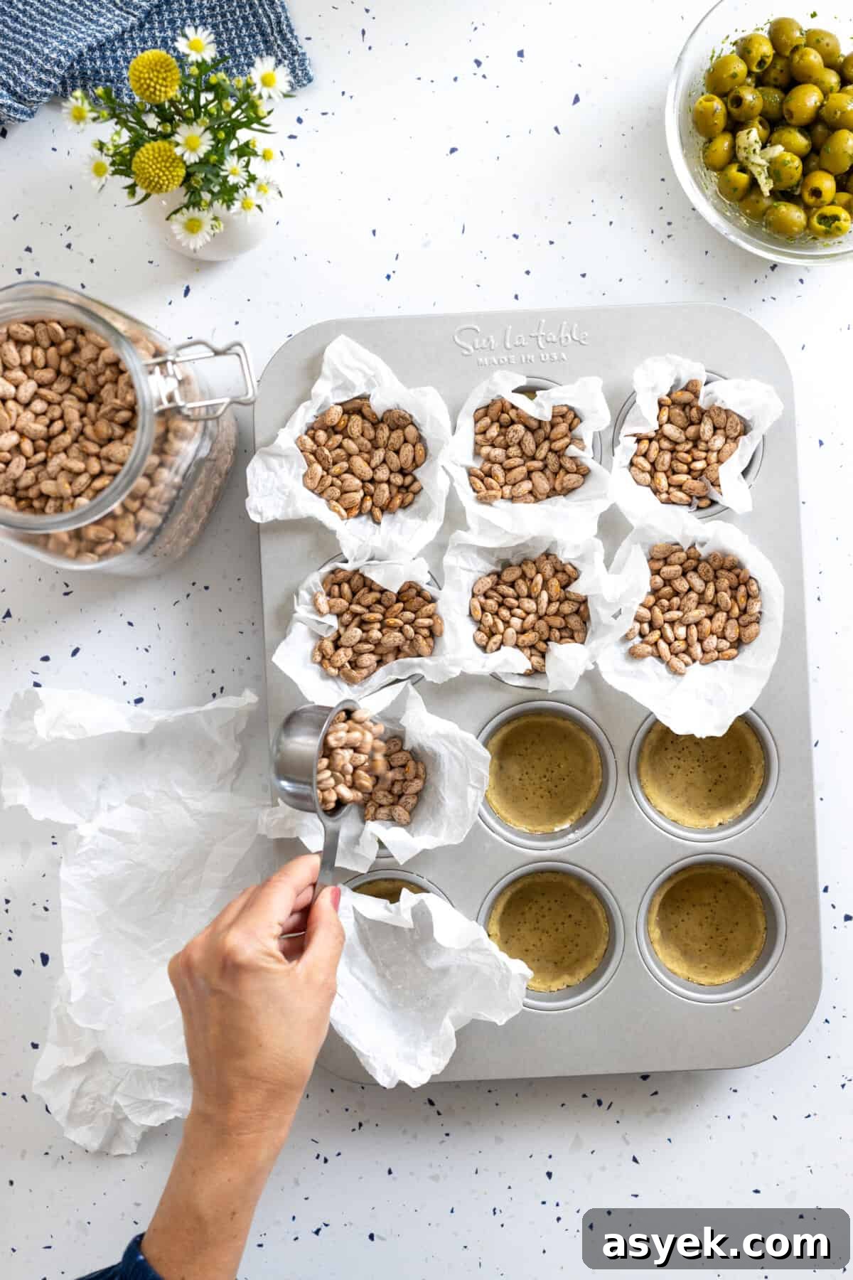 Blind baking savory tartlet shells