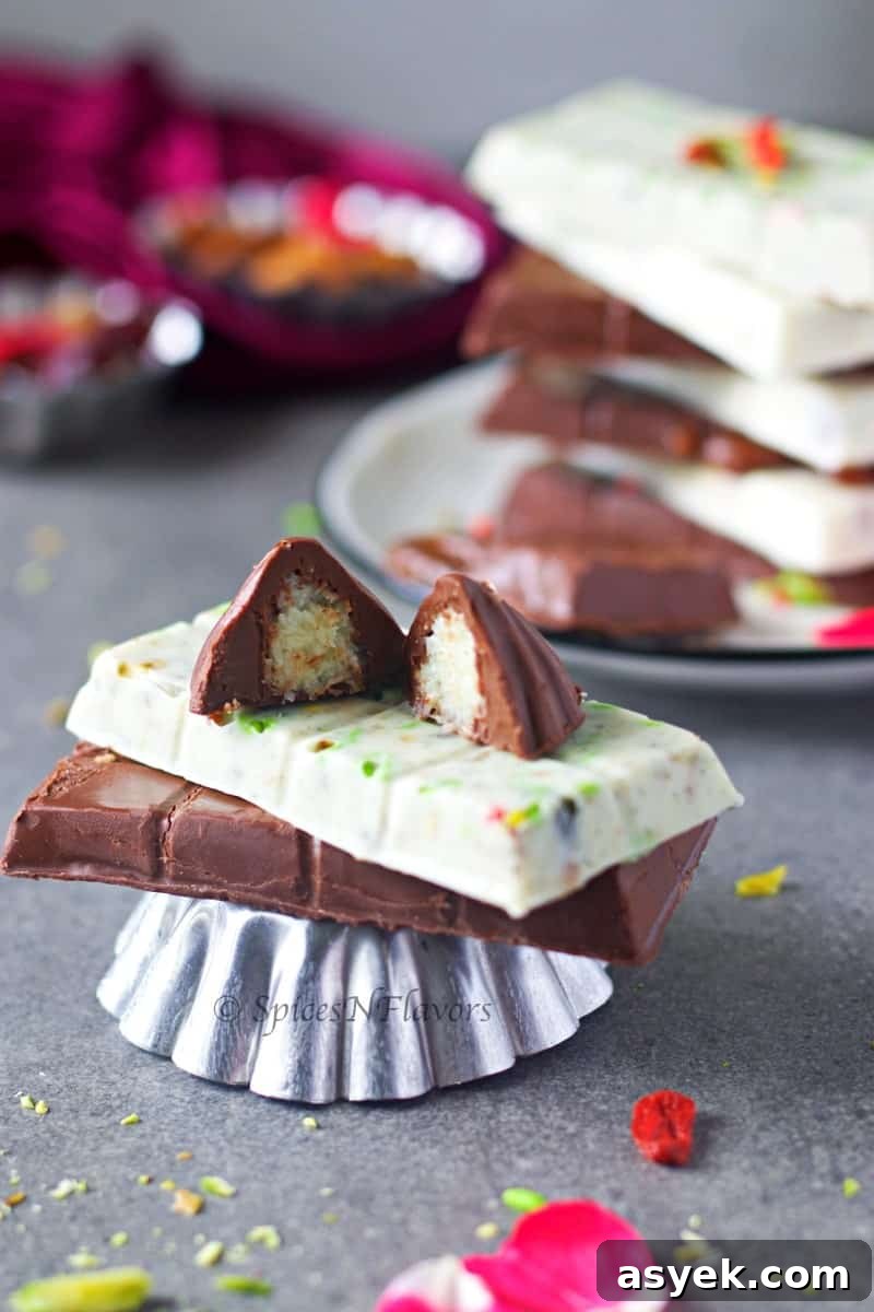 4 Unique Homemade Chocolate Bar Recipes with Creative Flavors 4 sliced image of homemade chocolate bars showing the texture from within