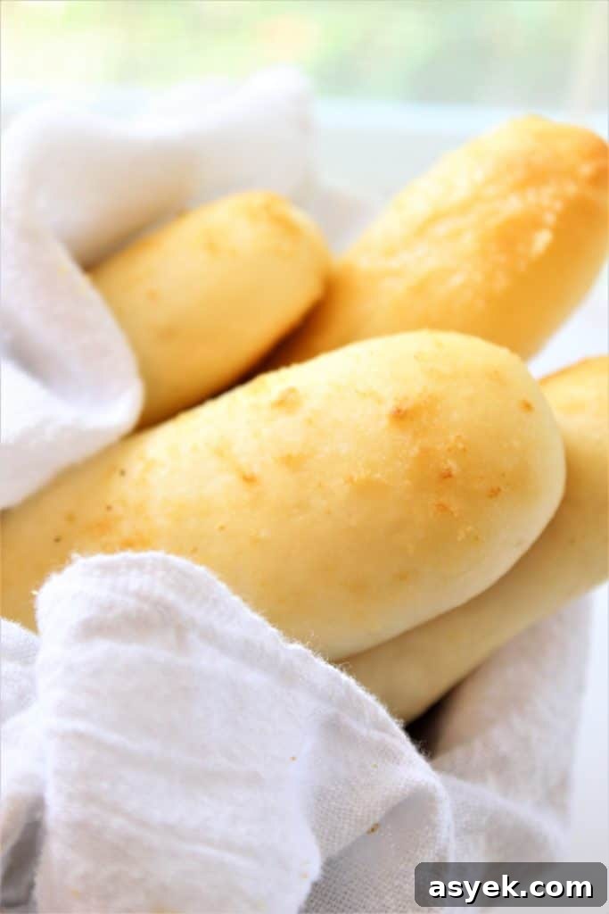 breadsticks in lined basket
