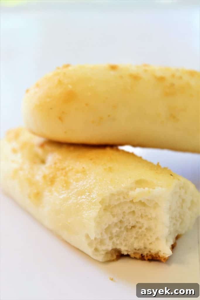 bitten into breadstick