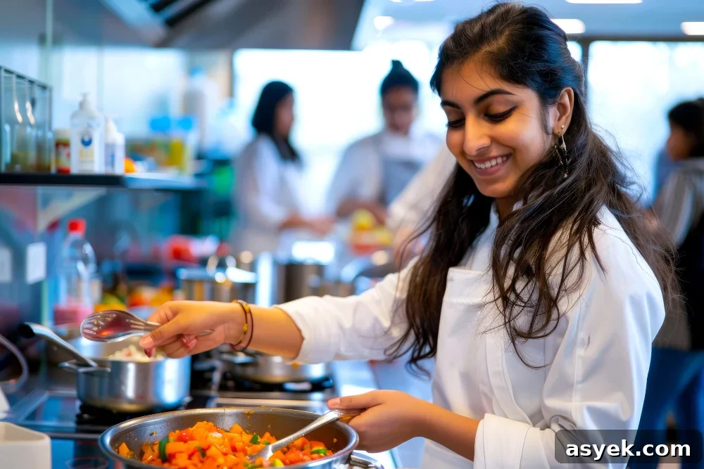 indian girl hosting healthy cooking competition
