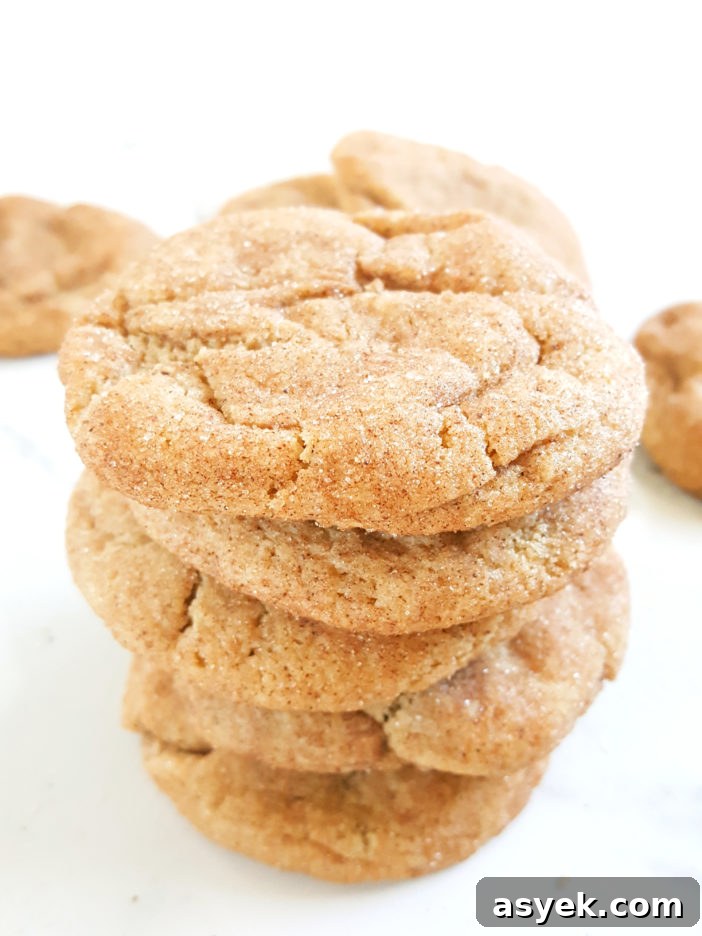Chewy Cream Cheese Snickerdoodles - These egg free cinnamon cream cheese cookies are pleasantly chewy and so easy to make. This is a no chill recipe without cream of tartar. | Beat Bake Eat