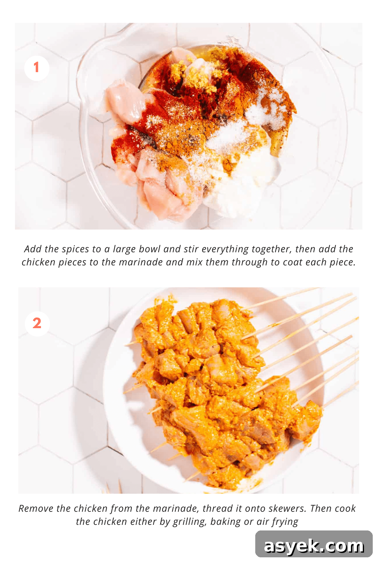 Authentic Indian Tandoori Chicken Tikka Kebab Recipe 4 chicken tikka steps