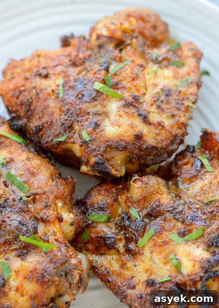 Seasoned air fryer chicken thighs