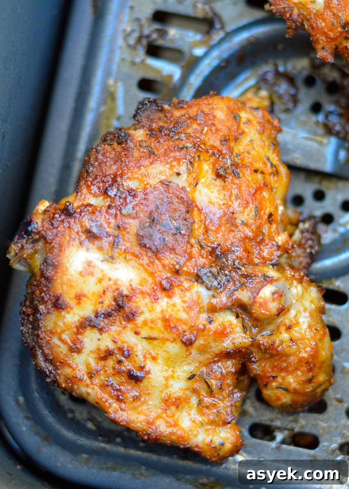 Served Cajun chicken thighs