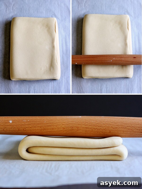 How to Make Butter Croissants at Home — Croissant Series Part 1 11 Dough lamination turn 2 for my butter croissants recipe.