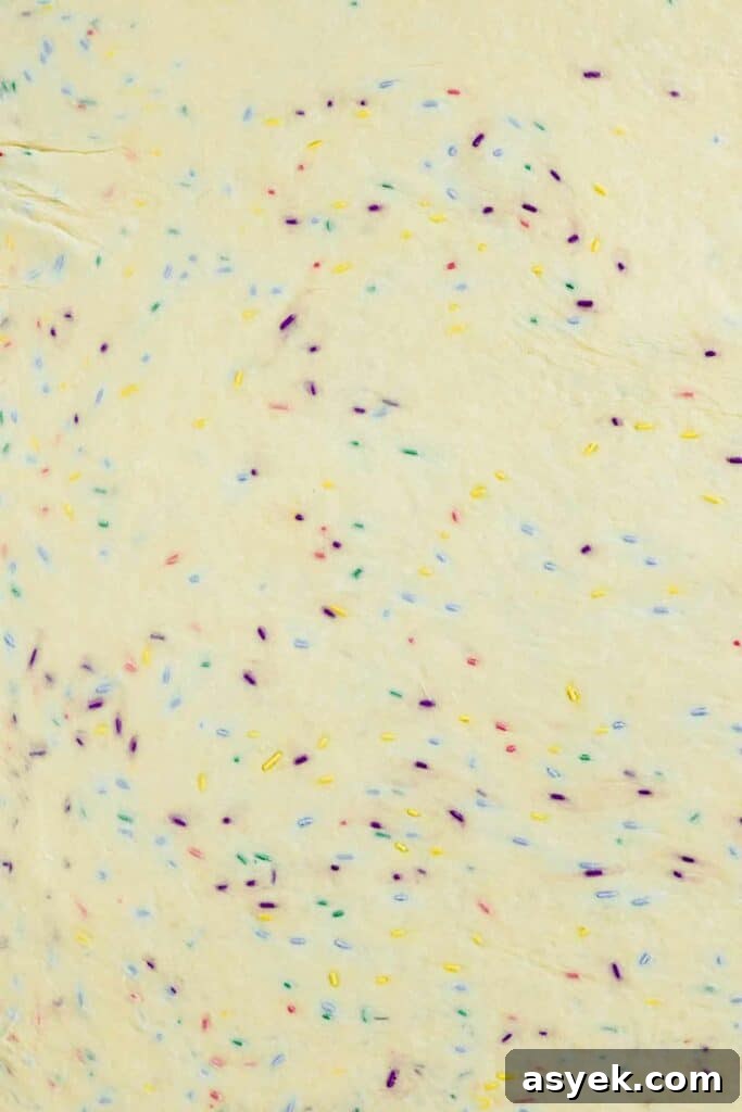 dough with sprinkles inside