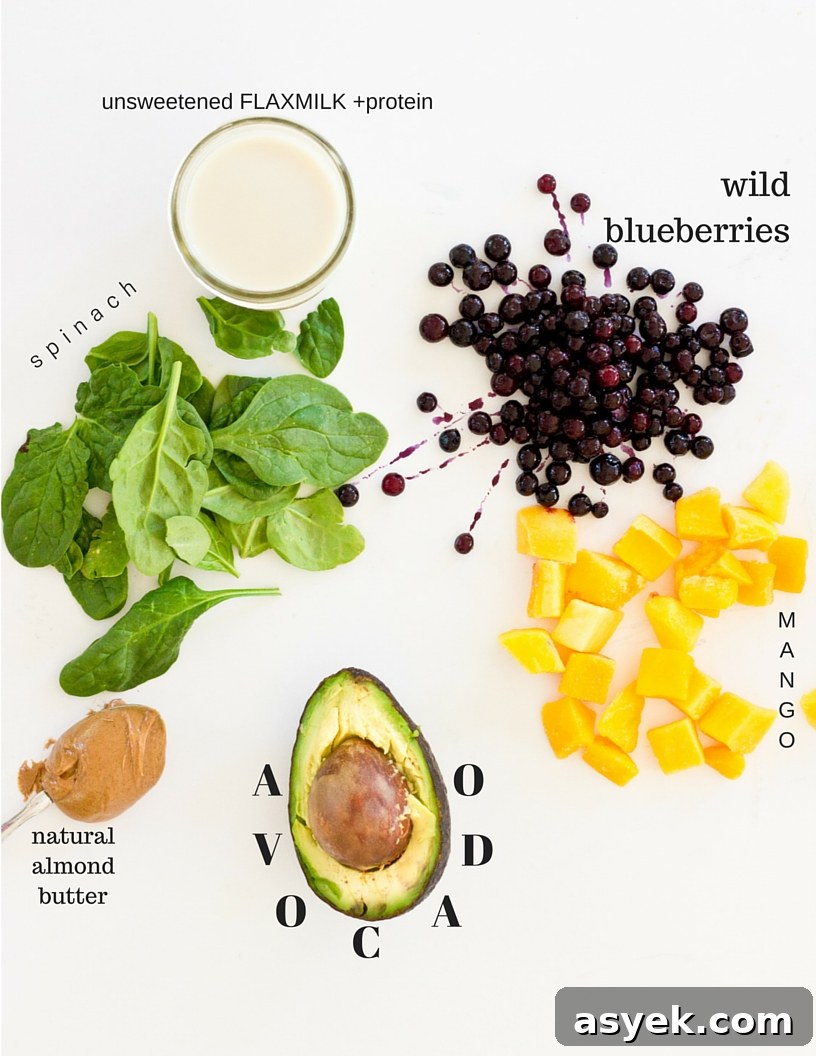 With summer quickly approaching, this superfood smoothie bowl will keep you cool and fueled on the sunniest days. Wild blueberries, spinach, avocado, and flaxmilk combine to form a creamy, antioxidant-packed bowl that is vegan and gluten-free! Slices of fresh kiwi and a drizzle of almond butter make this smoothie bowl practically irresistible.