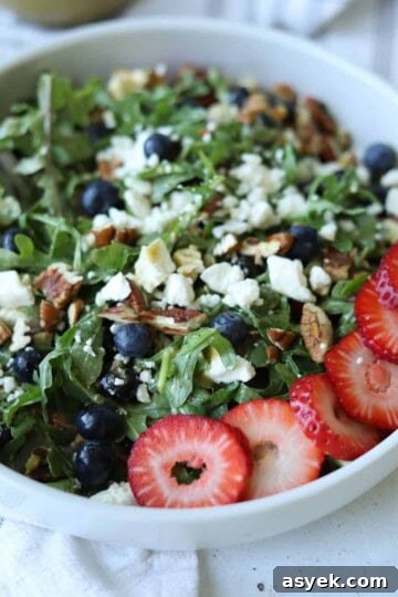 Strawberry pecan salad with feta