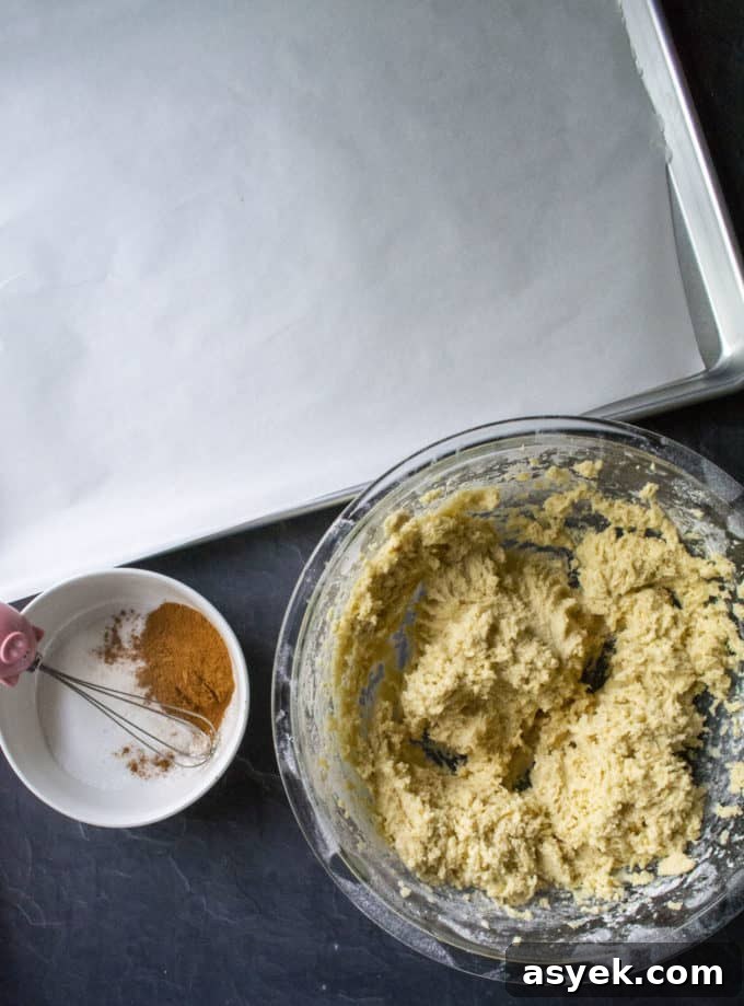 snickerdoodle cookies being made