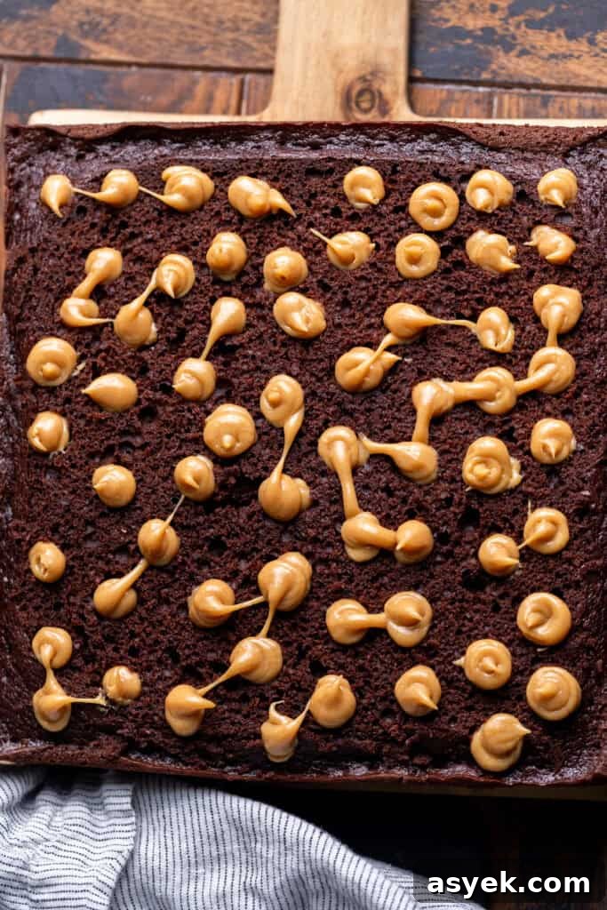 Cake holes filled with peanut butter filling.