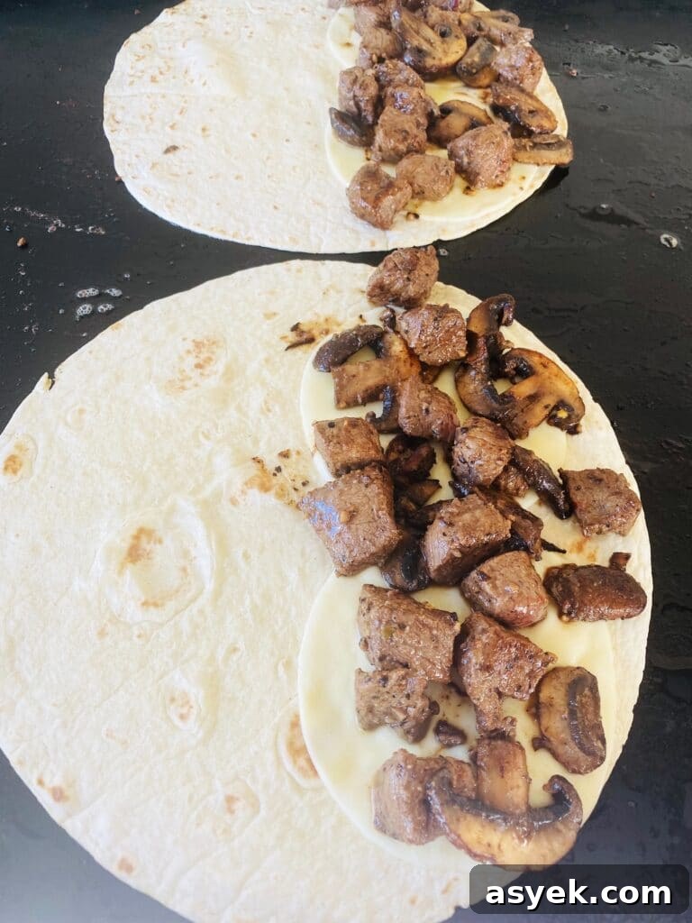 Blackstone Steak and Mushroom Quesadilla Recipe 11 Blackstone Steak and Mushroom Quesadillas