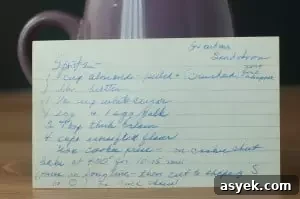 Handwritten recipe