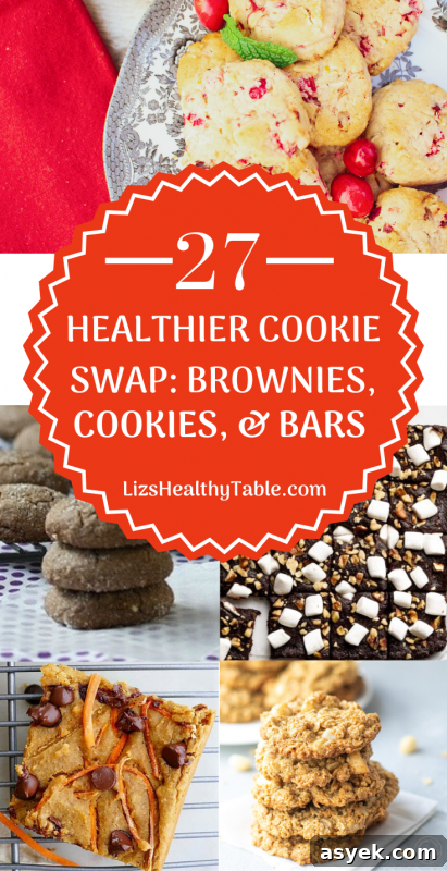 27 Better-for-You Cookie Swap Recipes: Cookies, Brownies & Bars 10 27 Healthier Cookie Swap Cookies, Brownies & Bars via Lizshealthytable.com #cookieswap