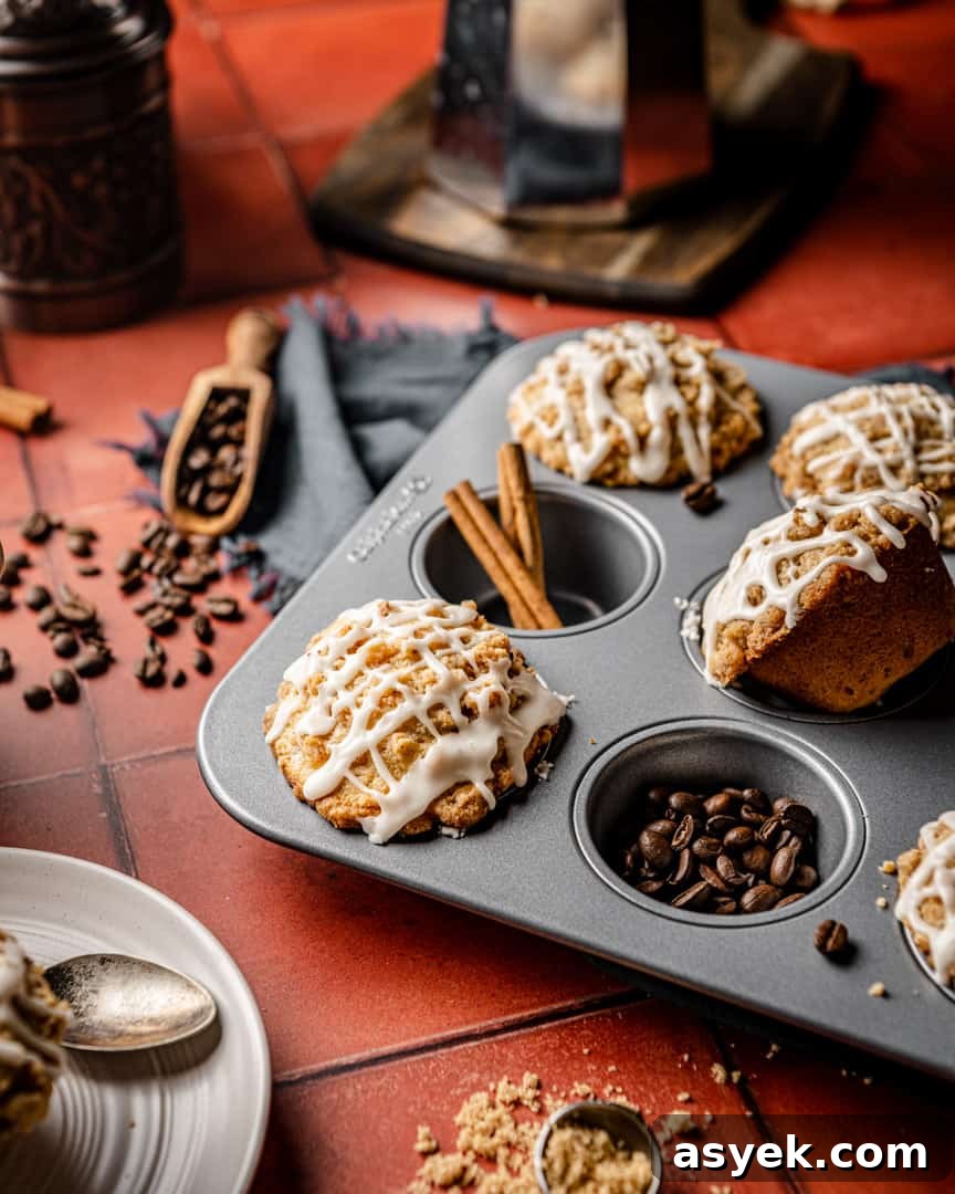 Coffee Cake Muffins with Vanilla Cardamom Glaze
