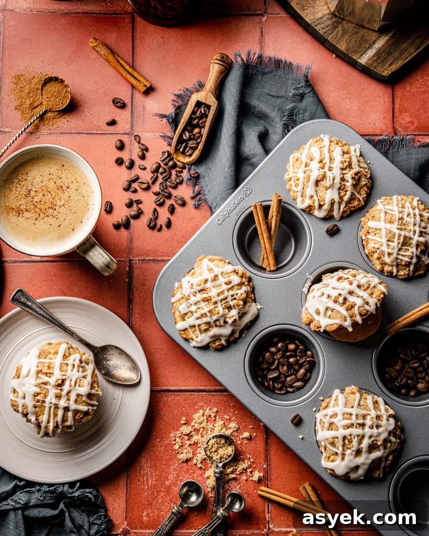 Coffee Cake Muffins with Vanilla Cardamom Glaze