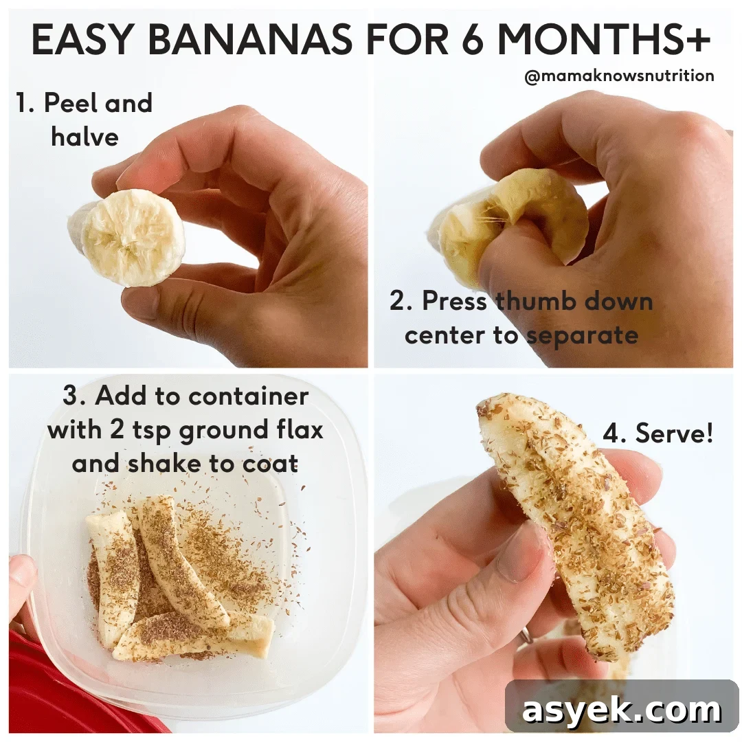 easy bananas for baby first foods 4 to 6 months baby led weaning style