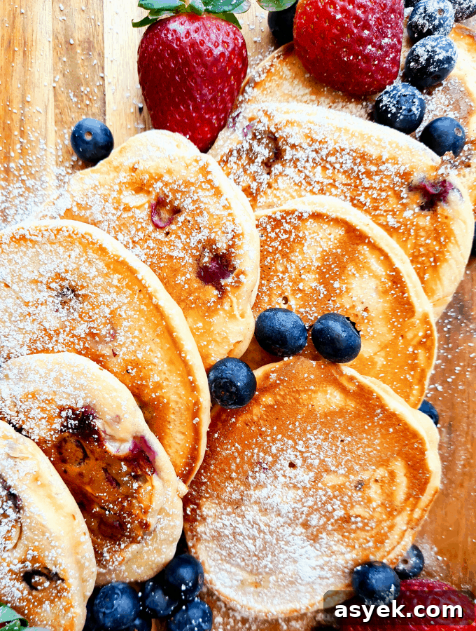 Close up of lots of decorated pancakes