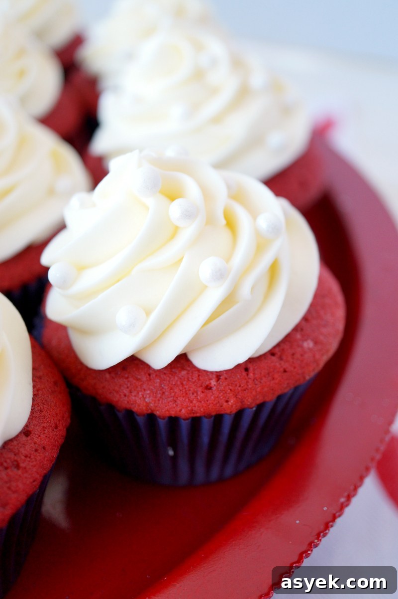 Red Velvet Cupcakes Recipe with Cream Cheese Frosting 4 red velvet cupcakes with cream cheese frosting | The Baking Fairy
