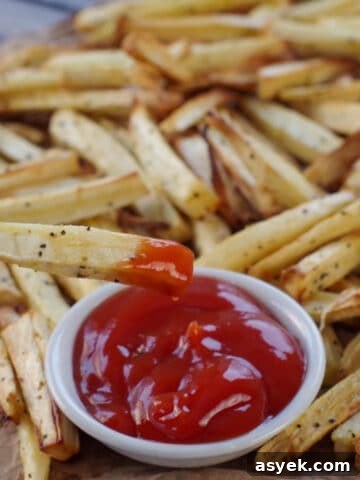 Parsnip fries on brown paper