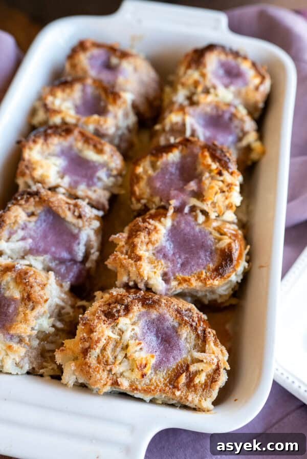ube stuffed french toast.