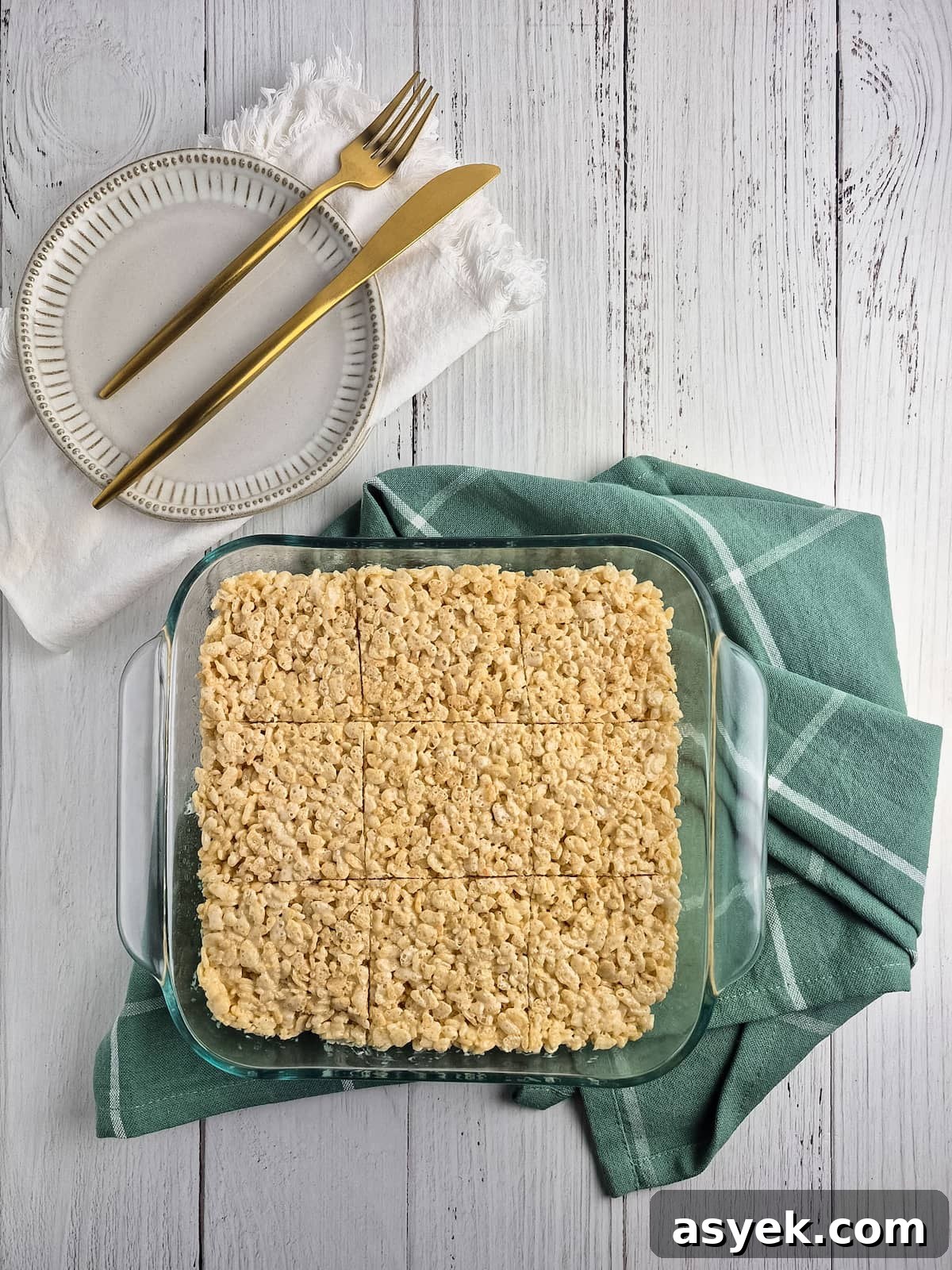 No-Bake Dairy-Free Rice Krispie Treats 3 Mixing marshmallow mixture with cereal