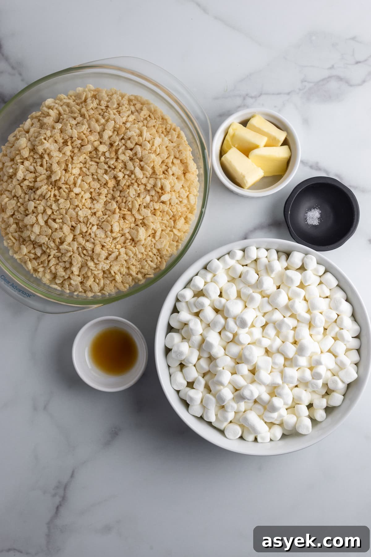 No-Bake Dairy-Free Rice Krispie Treats 4 Rice krispie treats pressed into pan