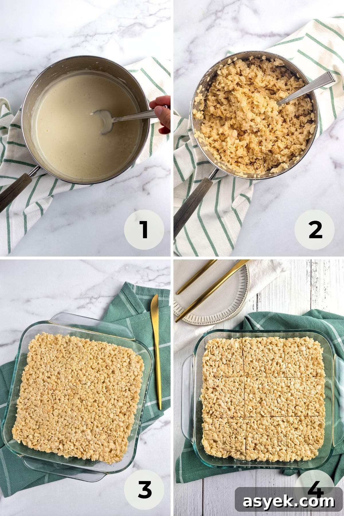 No-Bake Dairy-Free Rice Krispie Treats 5 Stack of dairy-free rice krispie treats