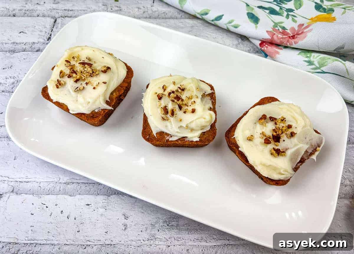 Three mini hummingbird cake on a white plate.