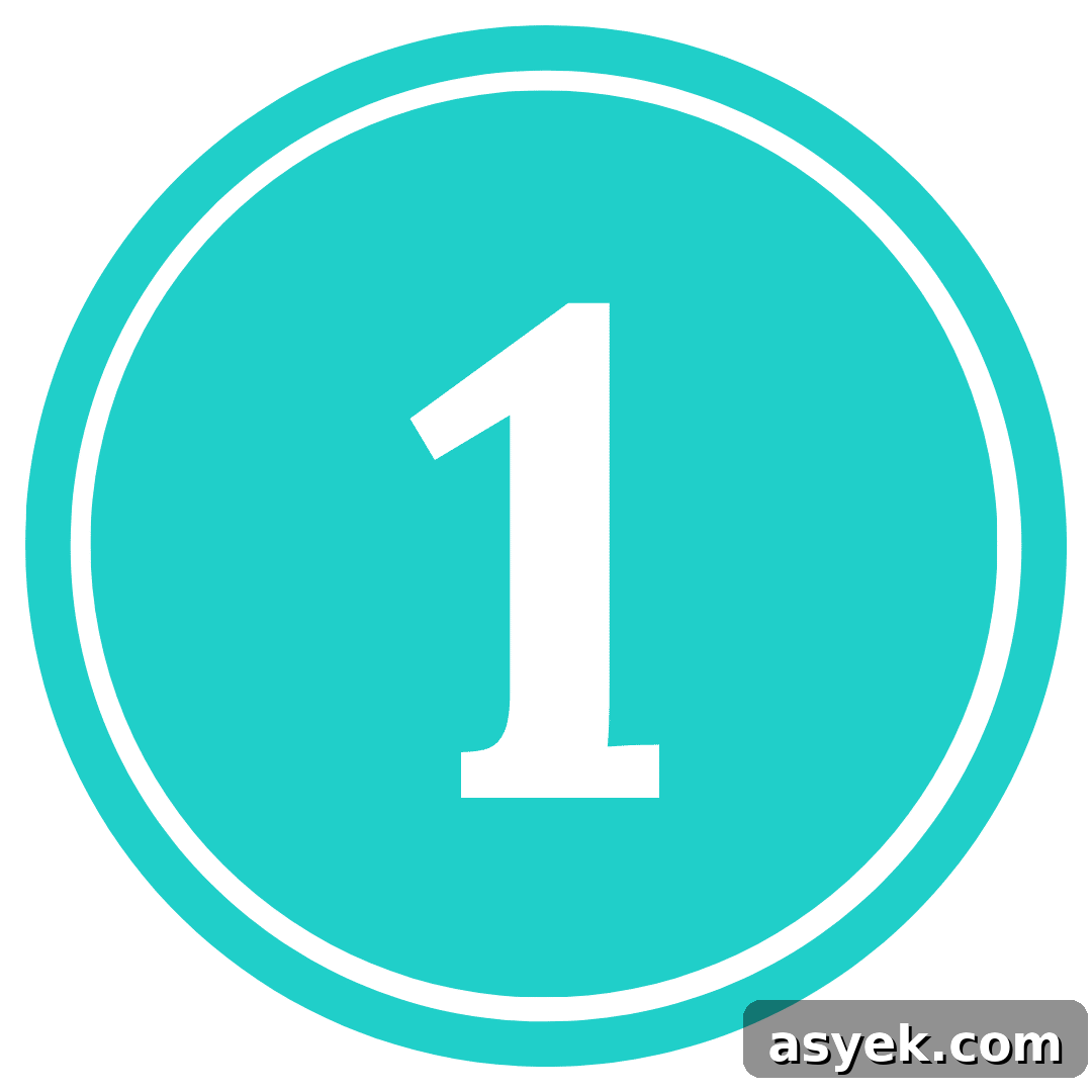 number 1 in a teal circle