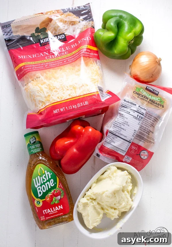 TGI Friday's Sizzling Chicken and Cheese Copycat Recipe 6 image of sizzling chicken and cheese ingredients